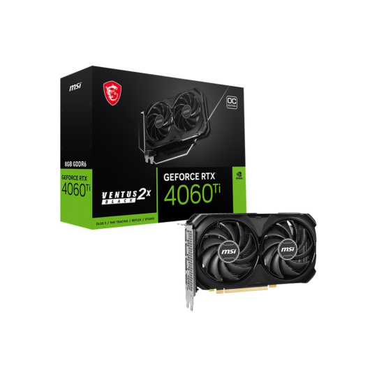 BAZAR - MSI VGA NVIDIA GeForce RTX 4060 Ti VENTUS 2X BLACK 8G OC, 8G GDDR6, 3xDP, 1xHDMI - Po opravě (Bez příšlušenství) BAZAR - MSI VGA NVIDIA GeForce RTX 4060 Ti VENTUS 2X BLACK 8G OC, 8G GDDR6, 3xDP, 1xHDMI - Po opravě (Bez příšlušenství)