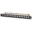 BAZAR - 19" modulární patch panel LEXI-Net 16port, černý - POŠKOZENÝ OBAL