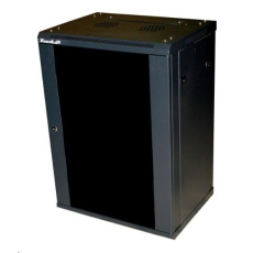 BAZAR - XtendLan 19" nástěnný rozvaděč 12U, šířka 600mm, hloubka 450mm, rozložený, černý - poškozený obal