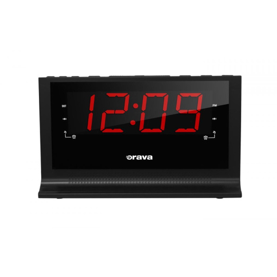 Orava RBD-612 radiobudík, LED displej, FM rádio, záložní napájení, SNOOZE, SLEEP, buzení rádiem, černá