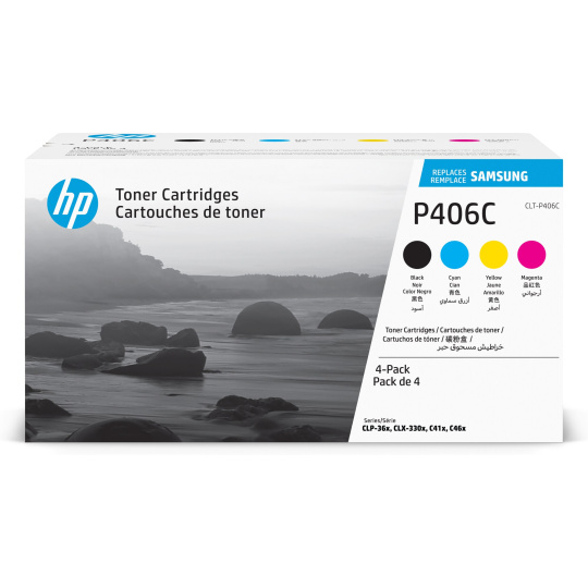 HP - Samsung CLT-P406C 4-pk CYMK Toner Crt (1,500 / 1,000 pages)