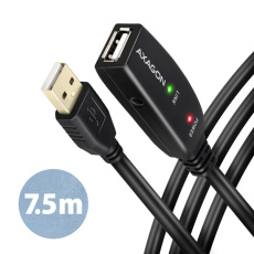 AXAGON ADR-207, USB 2.0 A-M -> A-F aktivní prodlužovací / repeater kabel, 7.5m AXAGON ADR-207, USB 2.0 A-M -> A-F aktivní prodlužovací / repeater kabel, 7.5m