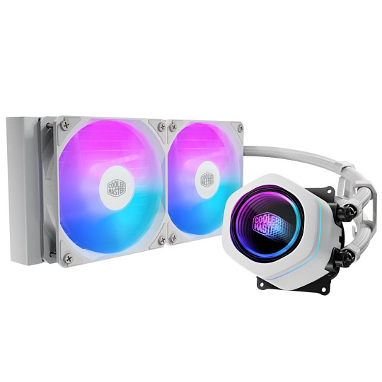 Cooler Master vodní chladič MasterLiquid Core Nex Digital 240 White ARGB, 2x 120mm, ARGB, LGA1851, AM5, Bílá