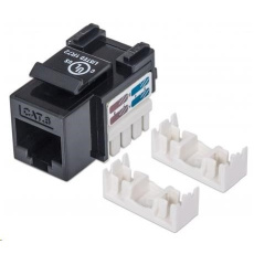 Intellinet Cat6 Keystone Jack, UTP, Black, Punch-down