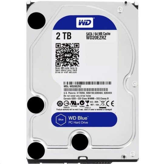 BAZAR - WD BLUE WD20EZAZ 2TB SATA/600 256MB cache 5400 ot. 180 MB/s, SMR