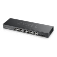 Zyxel GS1920-24V2 28-port Gigabit WebManaged Switch, 24x gigabit RJ45, 4x gigabit RJ45/SFP, fanless