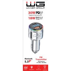 WG - Car charger - FM transmitter / QC 3.0 18W with USB-C slot 30W PD / silver WG - Car charger - FM transmitter / QC 3.0 18W with USB-C slot 30W PD / silver