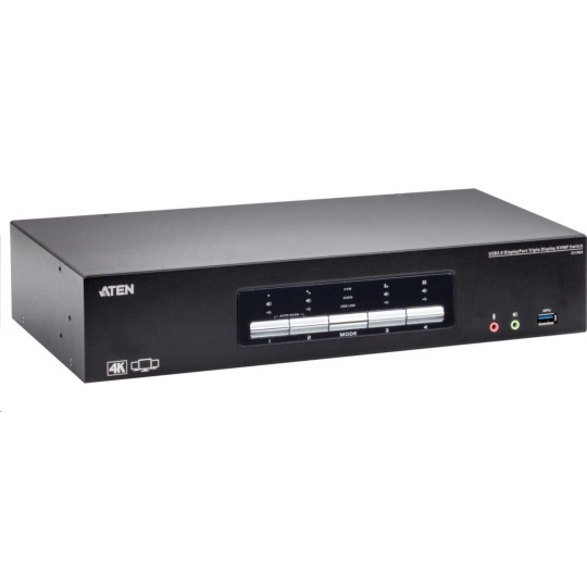 ATEN 4-port 4K Triple DisplayPort KVMP USB3.0, audio