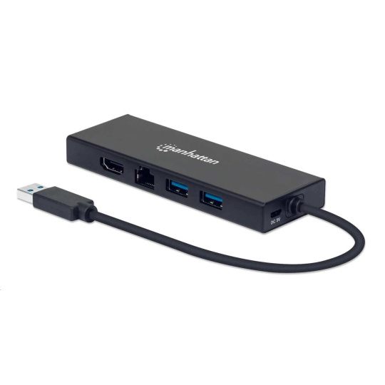 MANHATTAN adaptér USB-A to HDMI/VGA multi-dock, černá, Retail Box