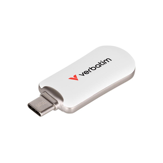VERBATIM Flash Disk 64GB Plectra USB-C 3.0, bílá VERBATIM Flash Disk 64GB Plectra USB-C 3.0, bílá