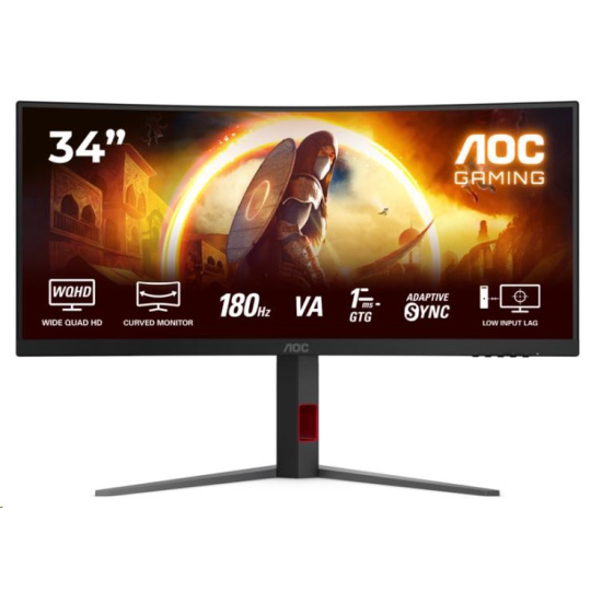 AOC MT 34" CU34G4 - 3440x1440,VA,180Hz,2xHDMI,DP,Pivot,Zakřivený